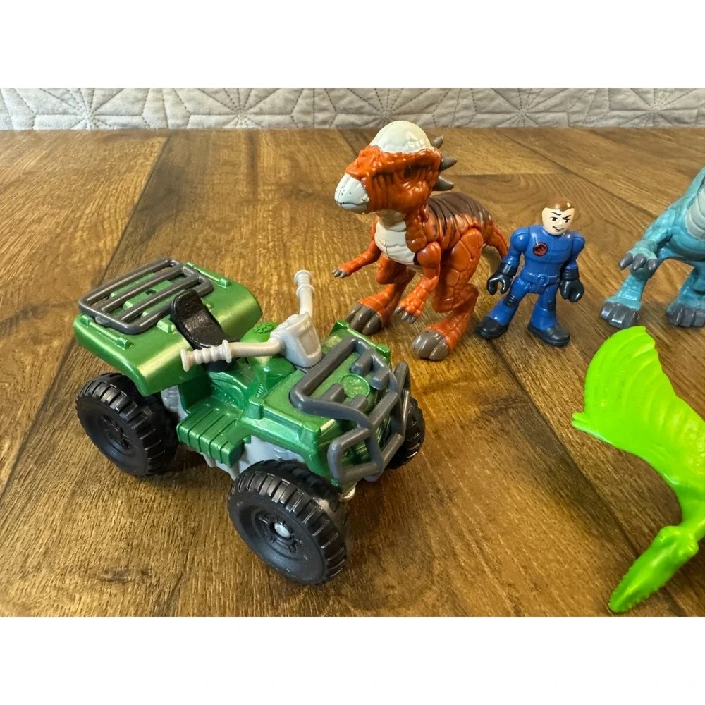 Fisher‎ Price Imaginext Jurassic Park World Dinosaurs Figures Lot ATV Motorcycle